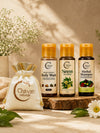 Travel with Chitvan Naturals-- Body Wash 30ml, Face Wash 30ml and Herbal Shampoo 30ml